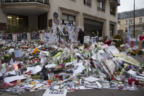 Hommage au lendemain de l'attentat de Charlie Hebdo, 2015