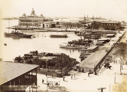 Suez Canal (Egypt). Port Said, view of the quay and the Suez Company offices