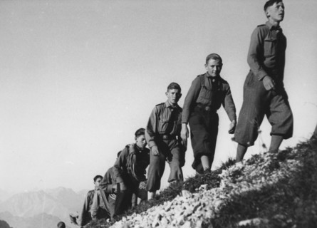Hitler Youth boys training in the mountains (1943)