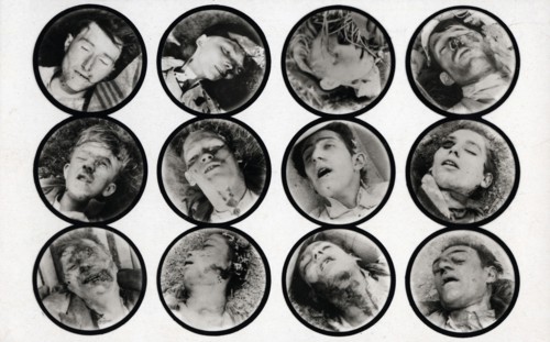 Douze visages de suppliciés, victimes des Allemands