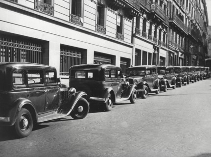 A series of taxis in Paris