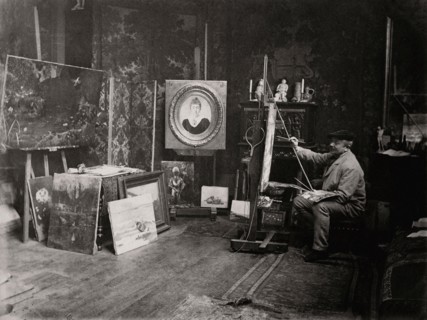 Georges de Dramard in his studio
