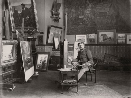Ernest Duez in his studio