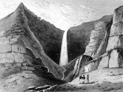 Napoléon devant la cascade de Briars à Sainte Hélène