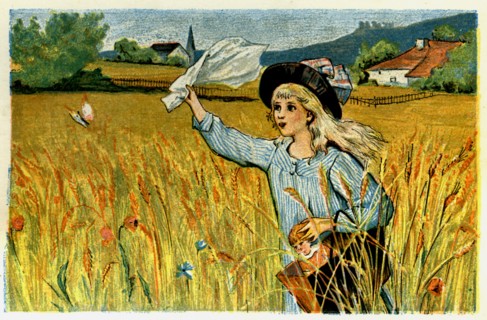 Fillette et papillon