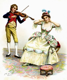 Le violon - Chromo Au Bon Marché