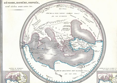 Carte primitive des Grecs, 9 siècles avant notre ère