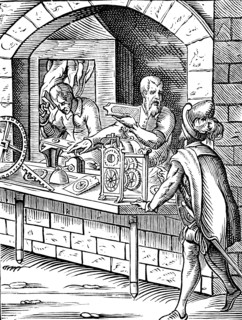 Un atelier d'horloger au 16ème siècle