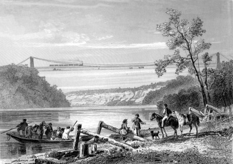 Pont suspendu sur Le NIAGARA en 1866