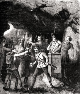 Arrestation des Carbonari dans les grottes