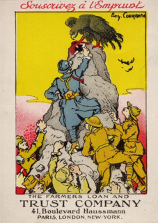 Vintage postcard - Sign up the loan - 1914