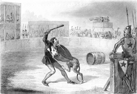 Combat de chiens avec le chevalier Macaire à Montargis