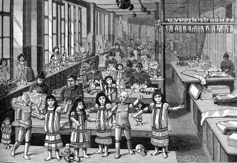 Usine de fabrication de poupées