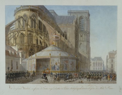 Livre du Sacre par Percier et Fontaine : Arrivée de l'Empereur à Notre-Dame