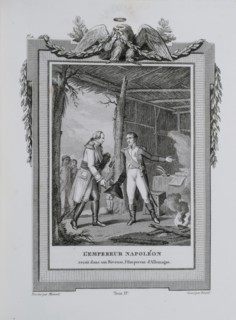 L'Empereur Napoléon reçoit dans son bivouac l'Empereur d'Allemagne