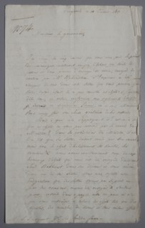 Lettre du Grand maréchal Bertrand adressée au gouverneur anglais (1817)