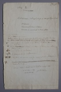 Manuscrit autographe de la main de Napoléon 1er à Sainte-Hélène (1823)