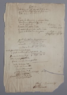 Comptes des travaux réalisés dans la Maison natale de Napoléon à Ajaccio (1797)