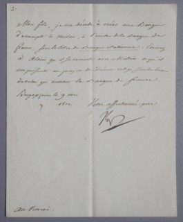 Letter written by the Emperor to the viceroy of Italy (1810)