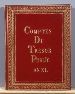 Couverture, "Comptes du Trésor public. An XI"