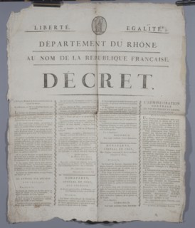 Decree of the French Republic, announcing the coup d'Etat of Brumaire 18th
