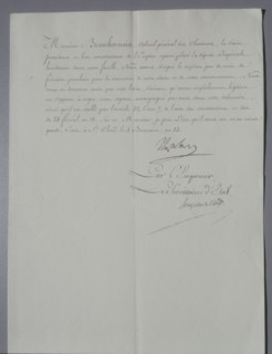 Invitation signée de Napoléon à Eugène de Beauharnais, son beau-fils, pour le couronnement du 2 décembre 1804