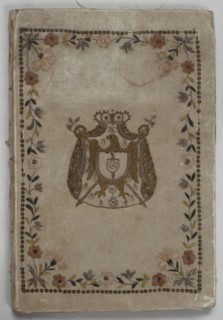 Embroidered book with Emperor Napoleon's, king of Italy, coat of arms