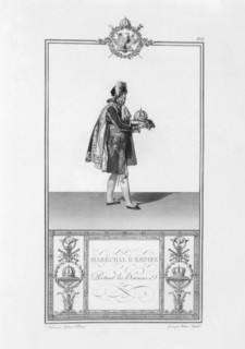 Livre du Sacre par Percier et Fontaine : Maréchal d'Empire portant les honneurs