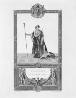 Livre du Sacre par Percier et Fontaine : l'Empereur en grand costume