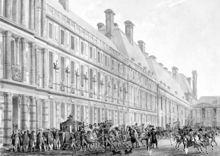 Le Livre du Sacre par Percier et Fontaine : la sortie des Tuileries.