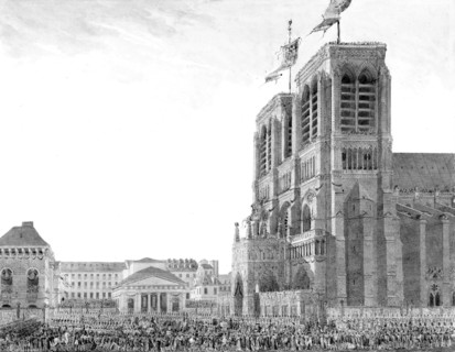 Le Livre du Sacre par Percier et Fontaine : la rotonde de Notre-Dame.