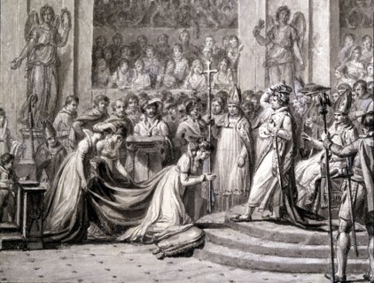 David, Study for Emperor Napoleon's and Empress Josephine's coronation (detail)