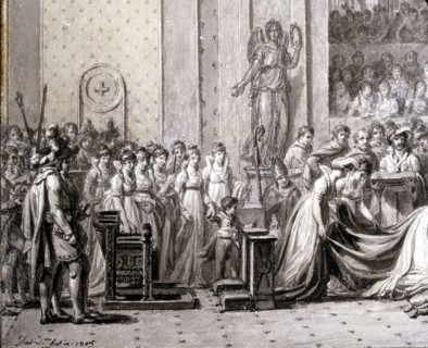 David, Study for Emperor Napoleon's and Empress Josephine's coronation (detail)
