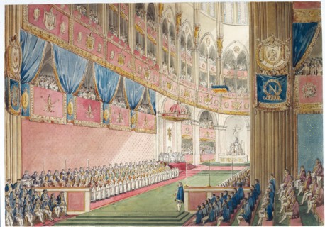 Pierre-François-Léonard Fontaine, Vue de la nef de Notre-Dame (étude pour Les Offrandes)