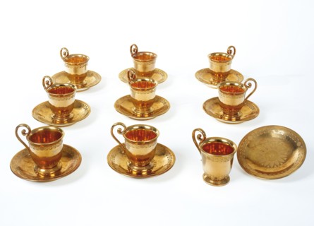 Manufacture de Dihl et Guérhard, Neuf tasses à glace et leurs soucoupes