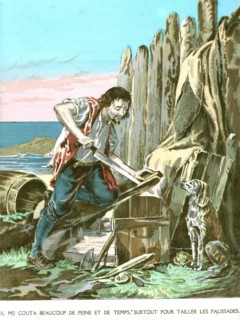 Illustration in 'Life and Surprising Adventures of Robinson Crusoe'