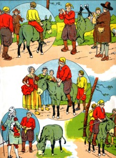 Fable. "Le meunier, son fils et l'âne"