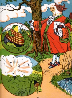 Fable. "La grenouille qui veut se faire aussi grosse que le boeuf"