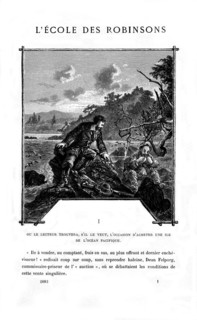 J. Verne, "L'école des Robinsons" (frontispice)