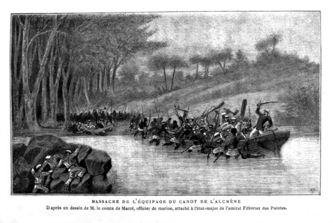 The crew of the corvette l'Alcmène being massacred