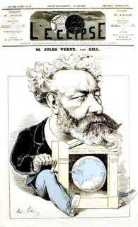 Caricature of Jules Verne by André Gill