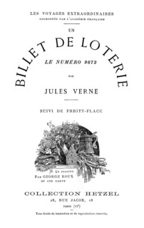 J. Verne, flyleaf from 'Un billet de loterie'