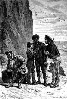 Illustration in 'The Mysterious Island'