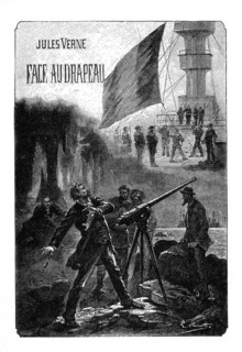Jules Verne, "Face au drapeau" (frontispice)