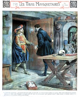 Les trois mousquetaires. Gravure 19e