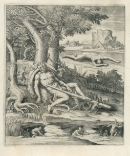 Hercule endormi et les Pygmées