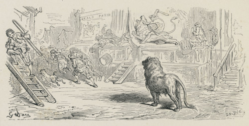 Fable "Le Lion abattu par l'Homme"