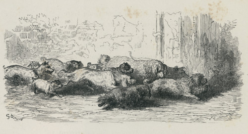 Fable "Le Chien qui porte à son cou le dîner de son maître"