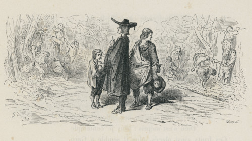 Fable "L'écolier, le pédant et le maître d'un jardin"