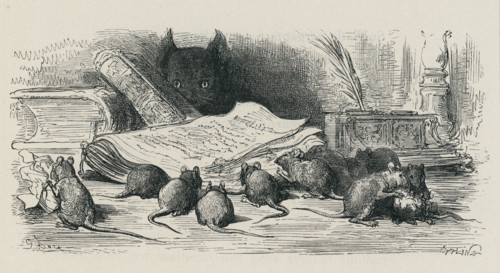 Fable "La Querelle des chiens et des chats et celle des chats et des souris"